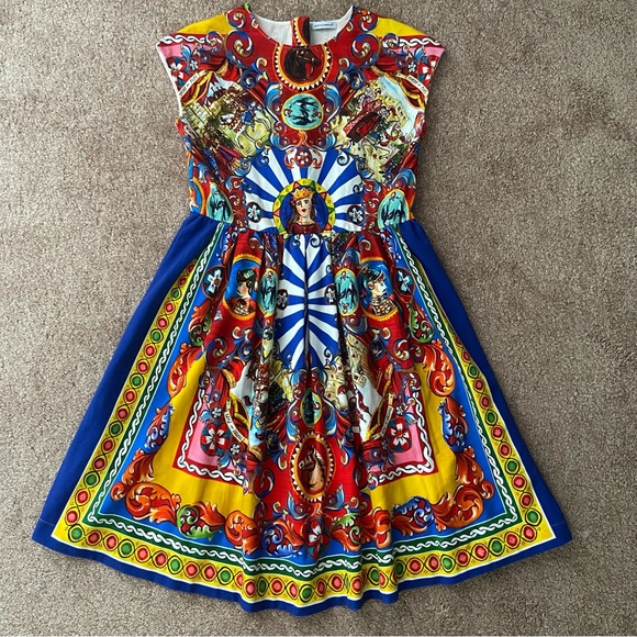 Dolce & Gabbana Majolica Carretto Siciliano Printed Dress “read description!” - Picture 7 of 16